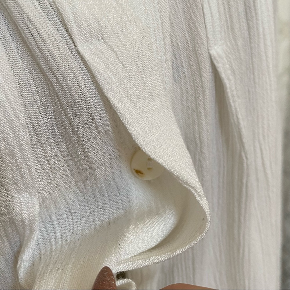 MYRAH PENALOZA WHITE SHORT KUNDALINI GOWN DRESS button up collar long sleeve - Picture 10 of 15